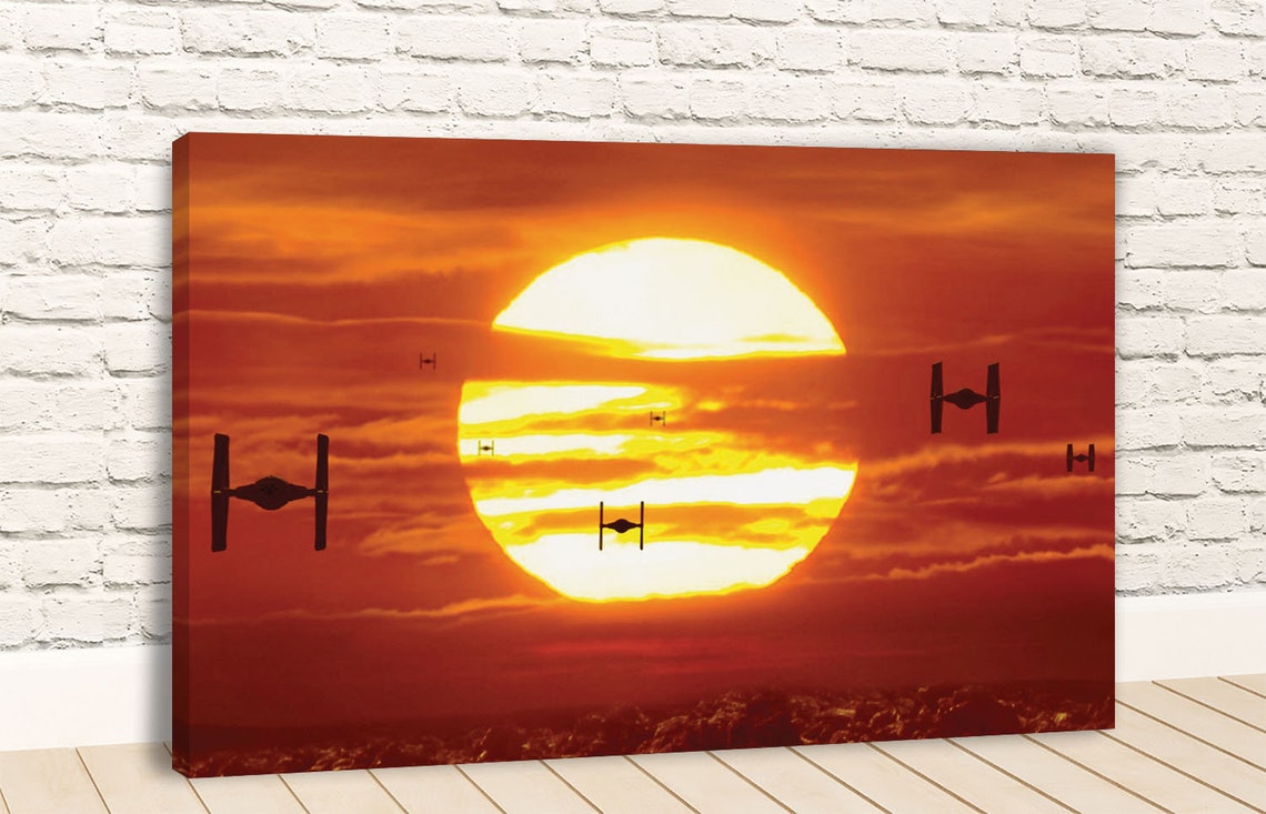 Tie Fighters Sunset Star Wars Movie Canvas Wall Art | Etsy
