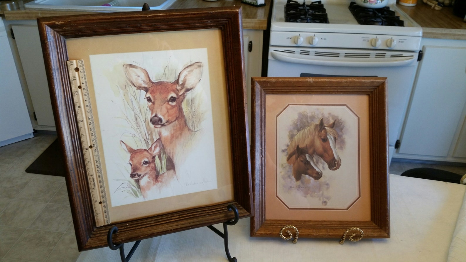 2 framed wildlife art prints signed doris scott nelson horse & Etsy