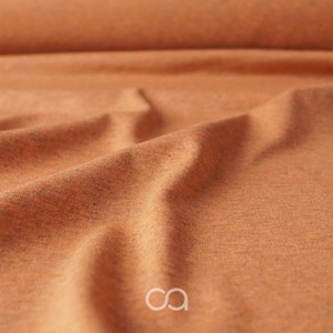 Fine Jersey Knit Fabric | Recycled Cotton, Lyocell, Linen | 180 g/m2 | Mandarine melange