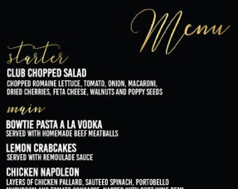 Bruiloft menu