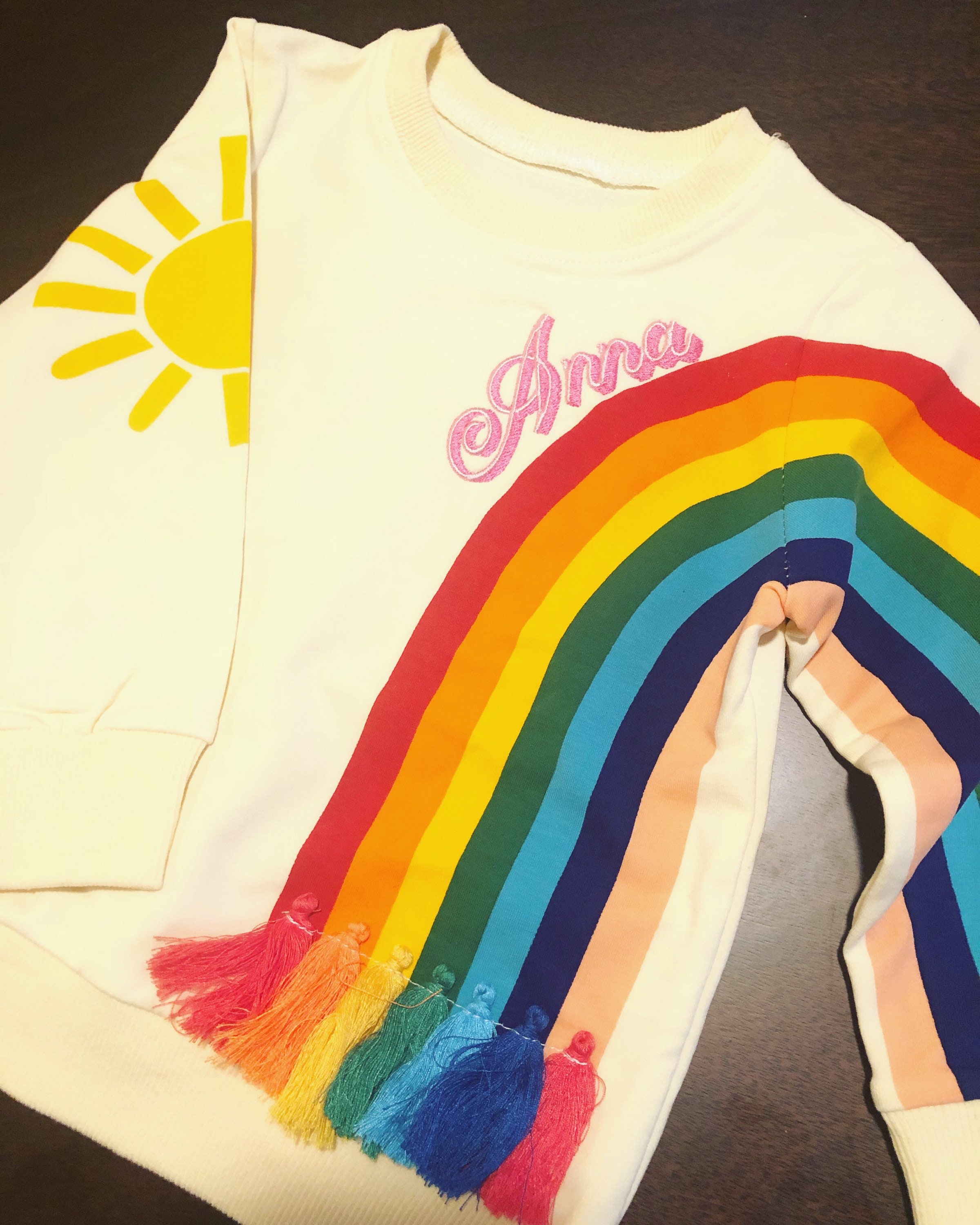 Rainbow Sweatshirt Etsy