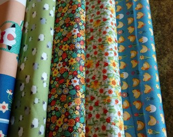 JOHN LOUDEN MINT UNICORN AND FLOWERS FABRIC 100/% COTTON FAT QUARTER