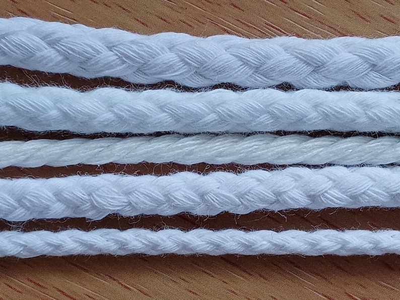 Piping Cord Cotton 4 mm 6 mm 8 mm Polyester 5 mm Sold in 5 mt Lengths Sewing Upholstery Needlecrafts