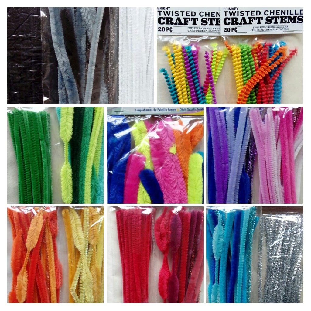 120 High Quality Pipe Cleaners Chenille Craft Stems Assorted Colours 30cm  Long