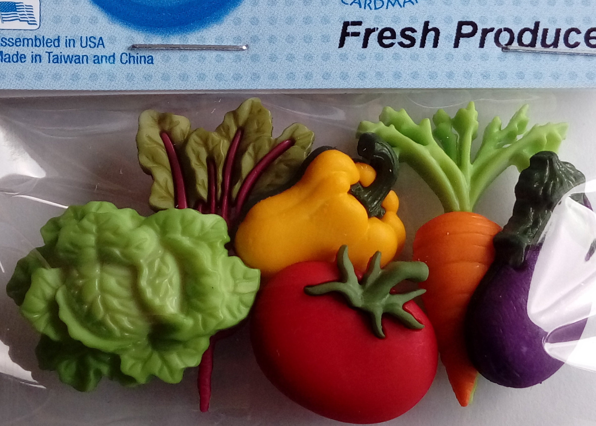Fresh Produce Vegetables Dress It up Novelty Craft Buttons Etsy UK