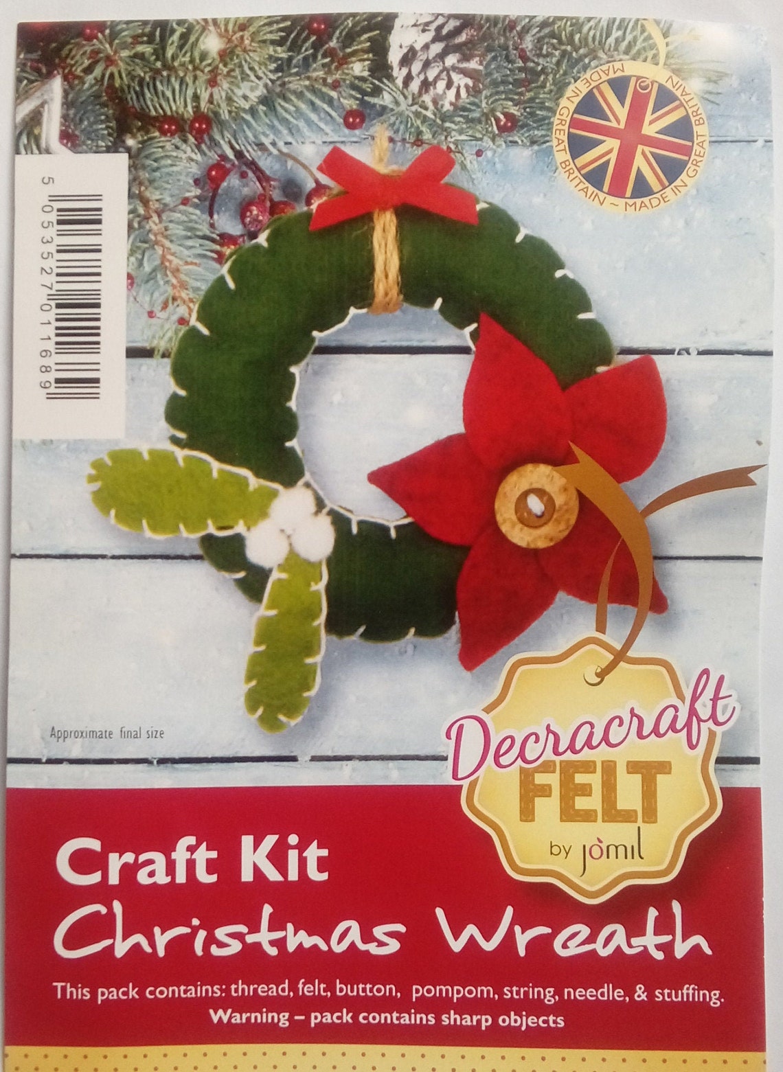 Christmas Wreath Felt Decoration Kits from Jomil Sewing Crafts Etsy