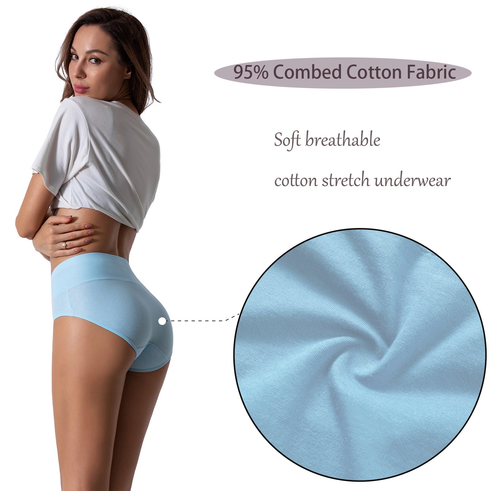 Cotton Underwear for Women Bikini Full Cover Briefs Soft Stretch