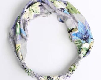100% mulberry silk knit headband for women hair tie abstract prints