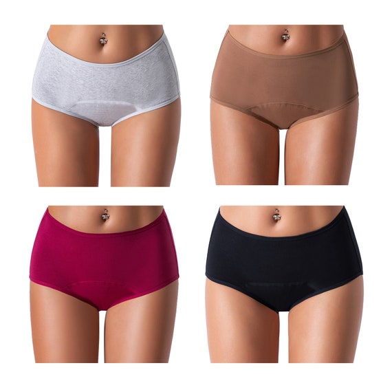 Women's Underpants, Soft Period Underwear, Black Underpants, Washable Panty  Liners, Hipster Panty Liners, Seamless Menstrual Underwear, Leak-Proof Period  Panties, Period Briefs, Pack of 3, a, M : : Fashion