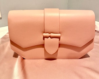 New! Women's mini leather shoulder bag pretty pink