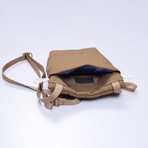 Small Waterproof Sling Bag, Compact Phone Bag on Strap, Black Minimalist Crossbody Bag, Small Multi Pocket Messenger bag for Cell Phone image 17