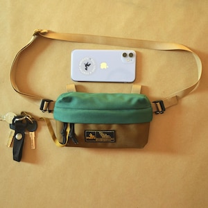 Small Convertible Canvas Sling Bag on Strap, 2-in-1 Cross Body Bag and Fanny Pack, Small Handmade Phone Bag, Mini Over the Shoulder Bag