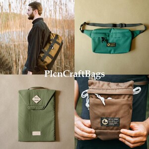 Small Waterproof Sling Bag, Compact Phone Bag on Strap, Black Minimalist Crossbody Bag, Small Multi Pocket Messenger bag for Cell Phone image 3