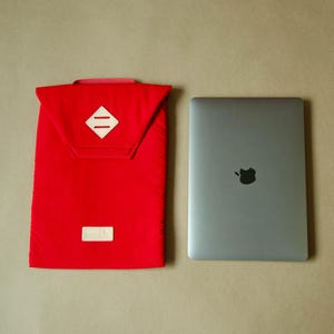 Roter Baumwoll Laptop Sleeve, Computer Sleeve, Computer Sleeve, Minimalist Macbook Sleeve, Ästhetische Laptop Hülle 13-17 Inch, Laptop Cover, Geburtstagsgeschenk