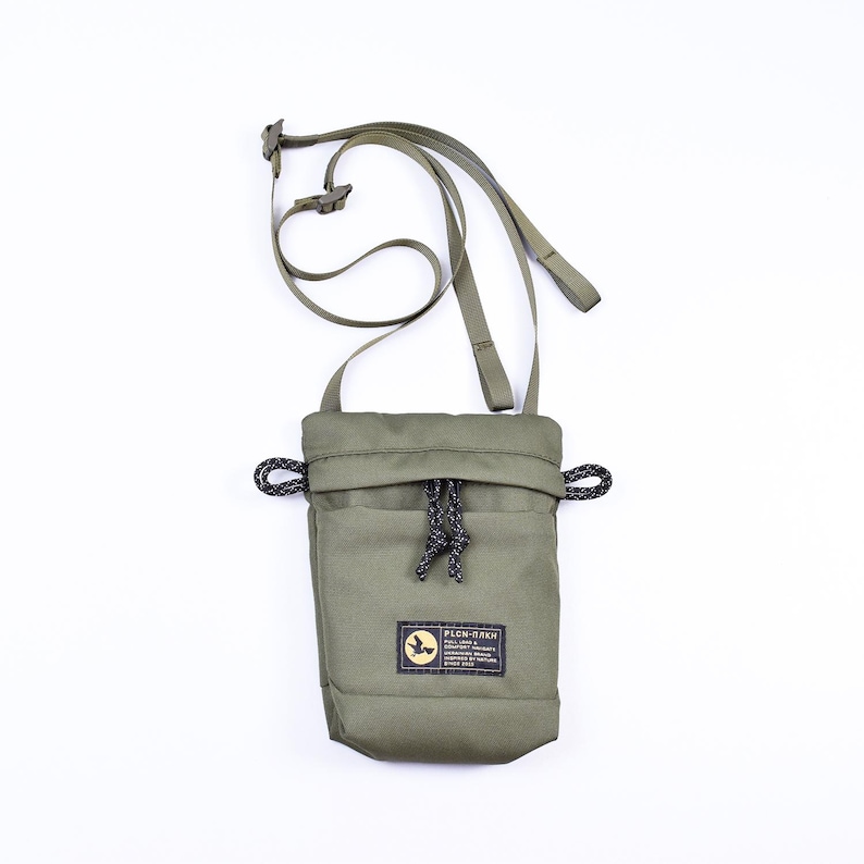 Small Waterproof Sling Bag, Compact Phone Bag on Strap, Black Minimalist Crossbody Bag, Small Multi Pocket Messenger bag for Cell Phone image 19