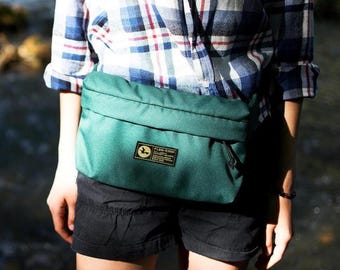 Riñonera de lona verde para viajes, riñonera cruzada resistente, riñonera impermeable para festivales, bolso de hombro, bolso de cadera, bolso de cinturón