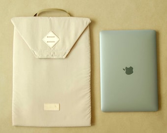 Funda protectora acolchada para portátil con bolsillo, bonita funda para MacBook de 13 pulgadas con solapa, funda para portátil con detalles de cuero, funda para portátil de 14 pulgadas.