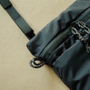 Small Waterproof Sling Bag, Compact Phone Bag on Strap, Black Minimalist Crossbody Bag, Small Multi Pocket Messenger bag for Cell Phone image 9