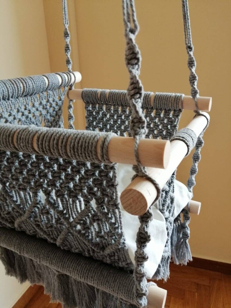 Macrame Baby Swing Baby Swing Neutral Baby Swing Nursery Etsy