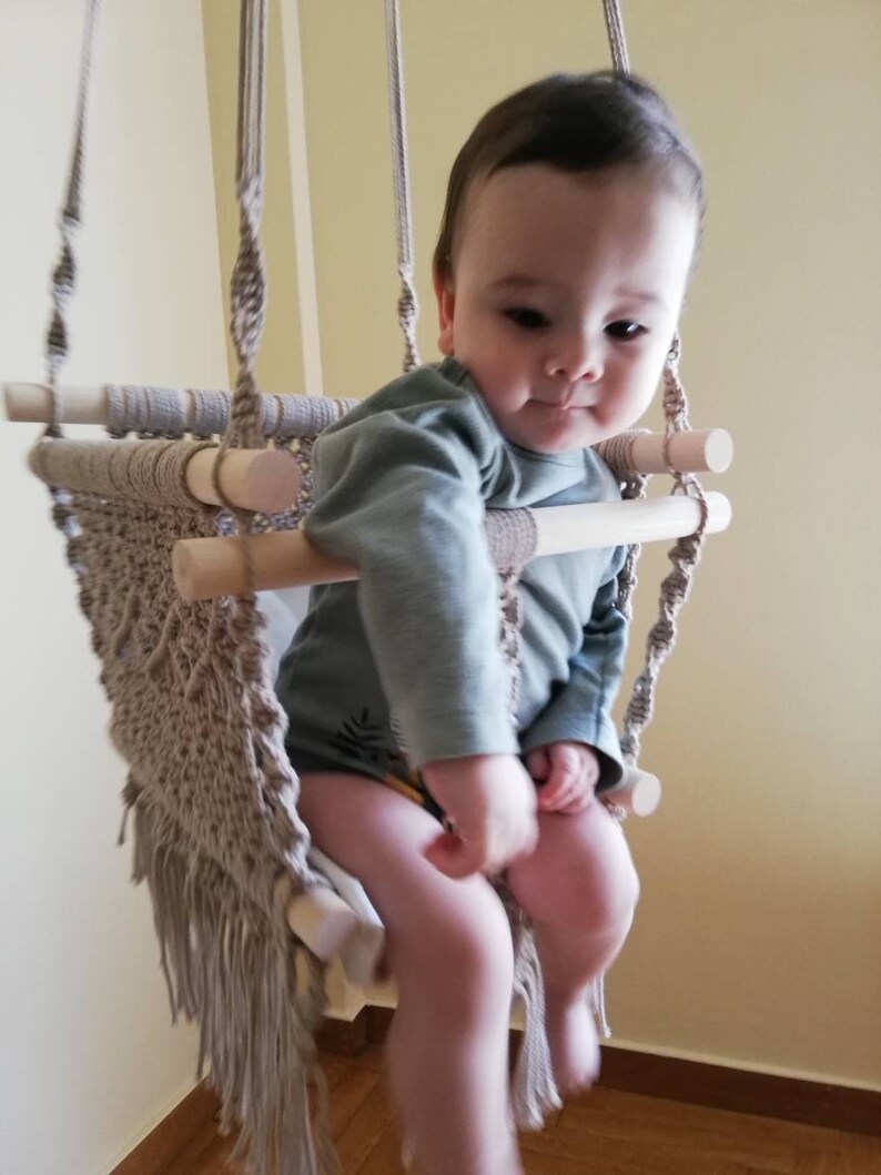 Macrame Baby Swing Baby Swing Neutral Baby Swing Nursery Etsy