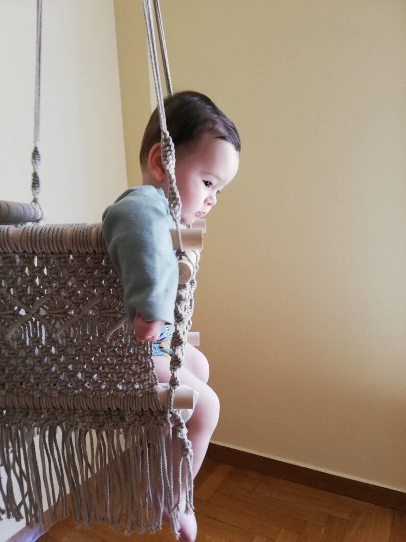 Macrame Baby Swing Baby Swing Neutral Baby Swing Nursery Etsy