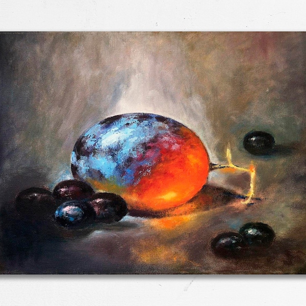 peinture à l’huile de raisin pour décor mural de cuisine, cadeau de pendaison de crémaillère