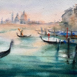 Aquarelle représentant Venise en Italie