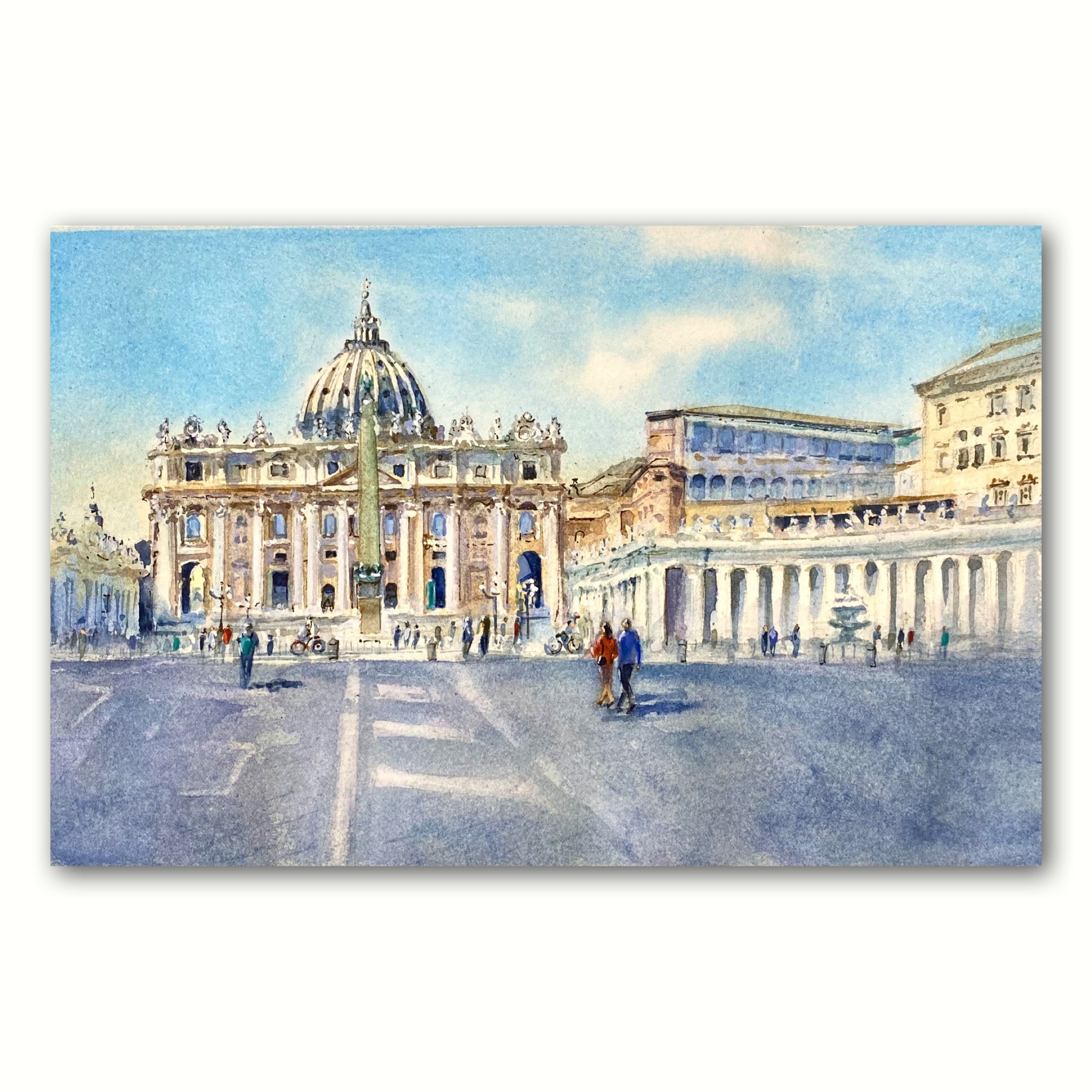 Original Watercolor Painting of Rome, Italy Vatican - Etsy