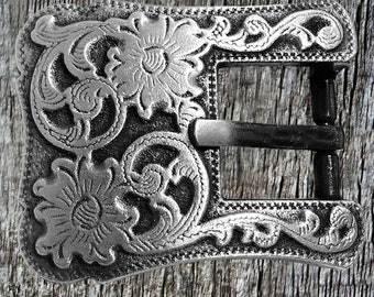 Santa Fe Hardware 3/4 Inch Headstall Buckle Set Antique Nickel Finish