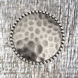 Round Hammered 1-1/2 Inch Screw Back Concho Antiqued Nickel Finish