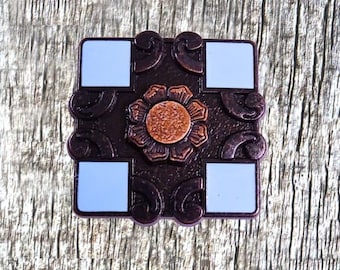 Turquoise Western 1-1/8 inch Square Concho
