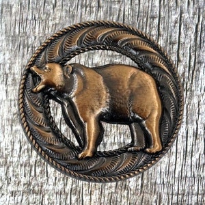 Wildlife Bear Antique Copper Concho