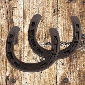 Western Horseshoe Double Oil Rubbed Bronze Drawer Pull-1