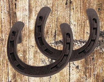 Western Horseshoe Double Oil Rubbed Bronze Drawer Pull-1
