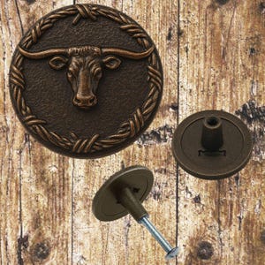 Texas Western Longhorn Oil Rubbed Bronze Cabinet Knob