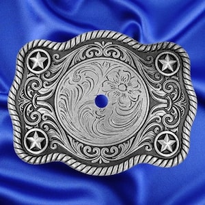 Western Style, Star Trophy Belt Buckle BlankAntique Nickel