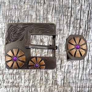 New West Purple Cabochon Hardware Headstall Buckle
