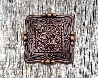 Three Berry Antique Copper 1 Inch Concho