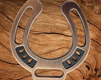 Decorative Horseshoe Antique Copper Breast Collar Plate