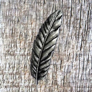 Feather Antique Silver 3 Inch Concho