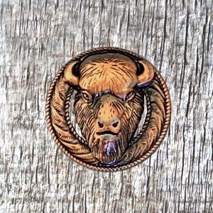 Buffalo Head 1/2 Inch Antique Copper Concho