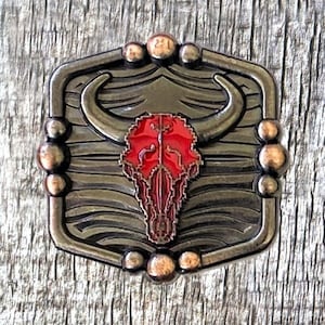 Buffalo Red Enamel Finish Concho 1-1/4 Inch