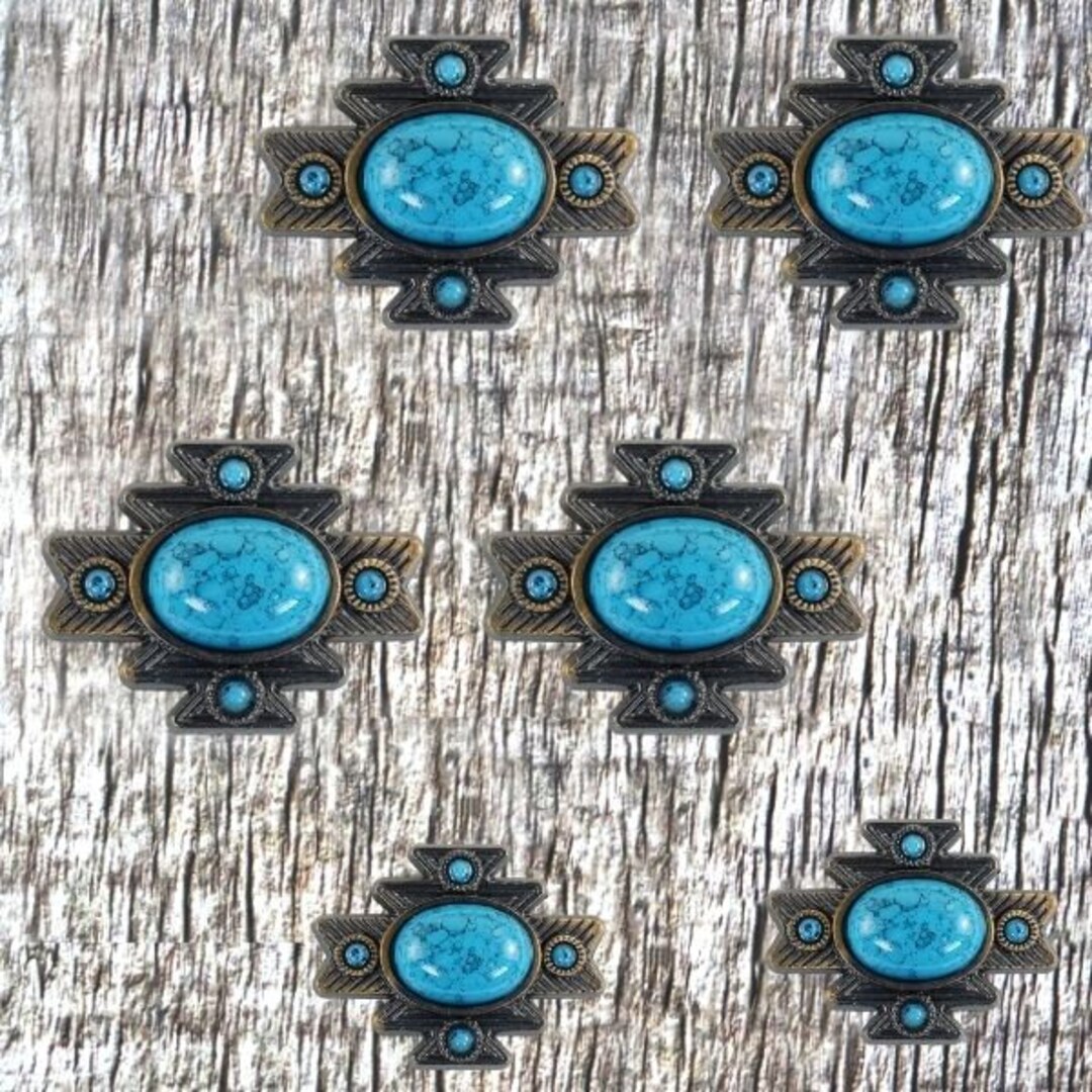Aztec Turquoise Concho Saddle Set-2 - Etsy