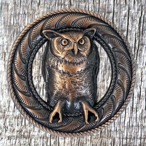 Wildlife Owl Antique Copper Concho