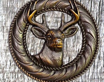 Deer Antique Copper 1 Inch Concho
