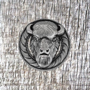 Buffalo Head 1/2 Inch Antique Nickel Concho