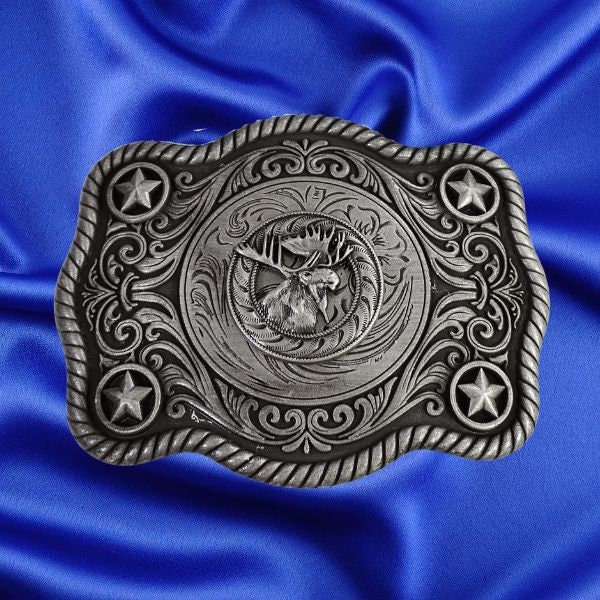 Vintage Western Moose Nickel Silver Belt Canoe Moon Icons Size M) Navasota Belts for Women on Sale up to 90% Off: Poshmark main image 3