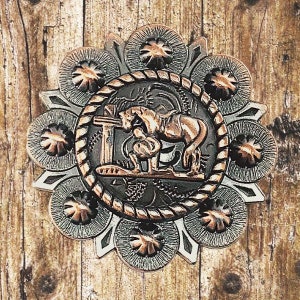Western Cowboy Church Cabinet Knob Copper Finish
