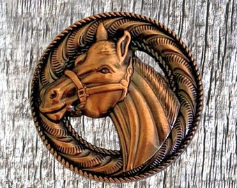 Horse 1 Inch Left Profile Concho
