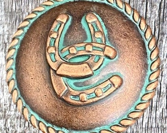 Western Horseshoe Rope Trim Copper Cabinet Knob